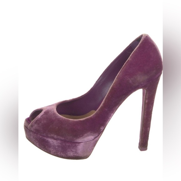 Christian Dior purple violet velvet pumps - Picture 1 of 4